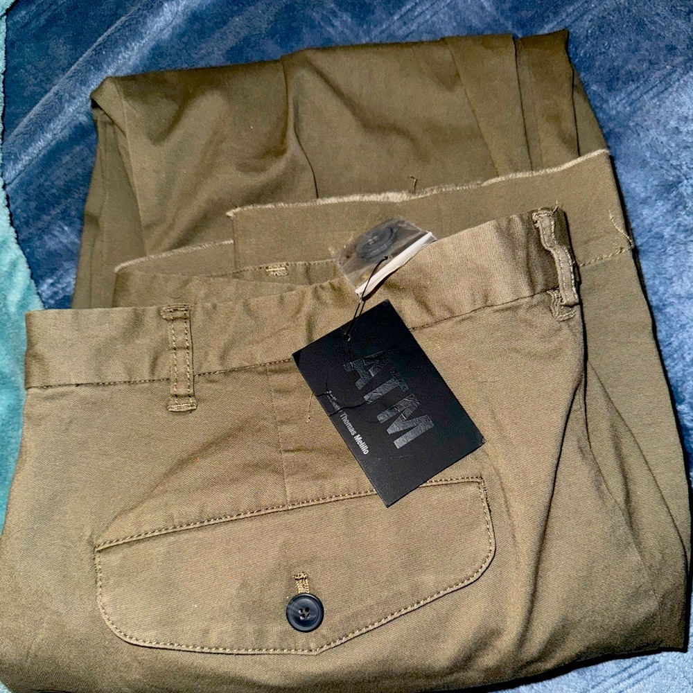 ATM Anthony Thomas Melillo Army Green Slim Fit Pants